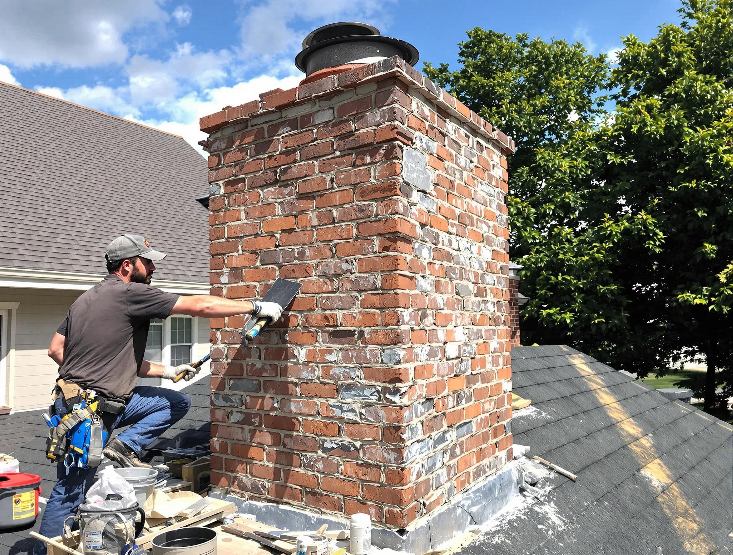 Completed chimney rebuild by Aurora Chimney Sweep in Aurora, CO