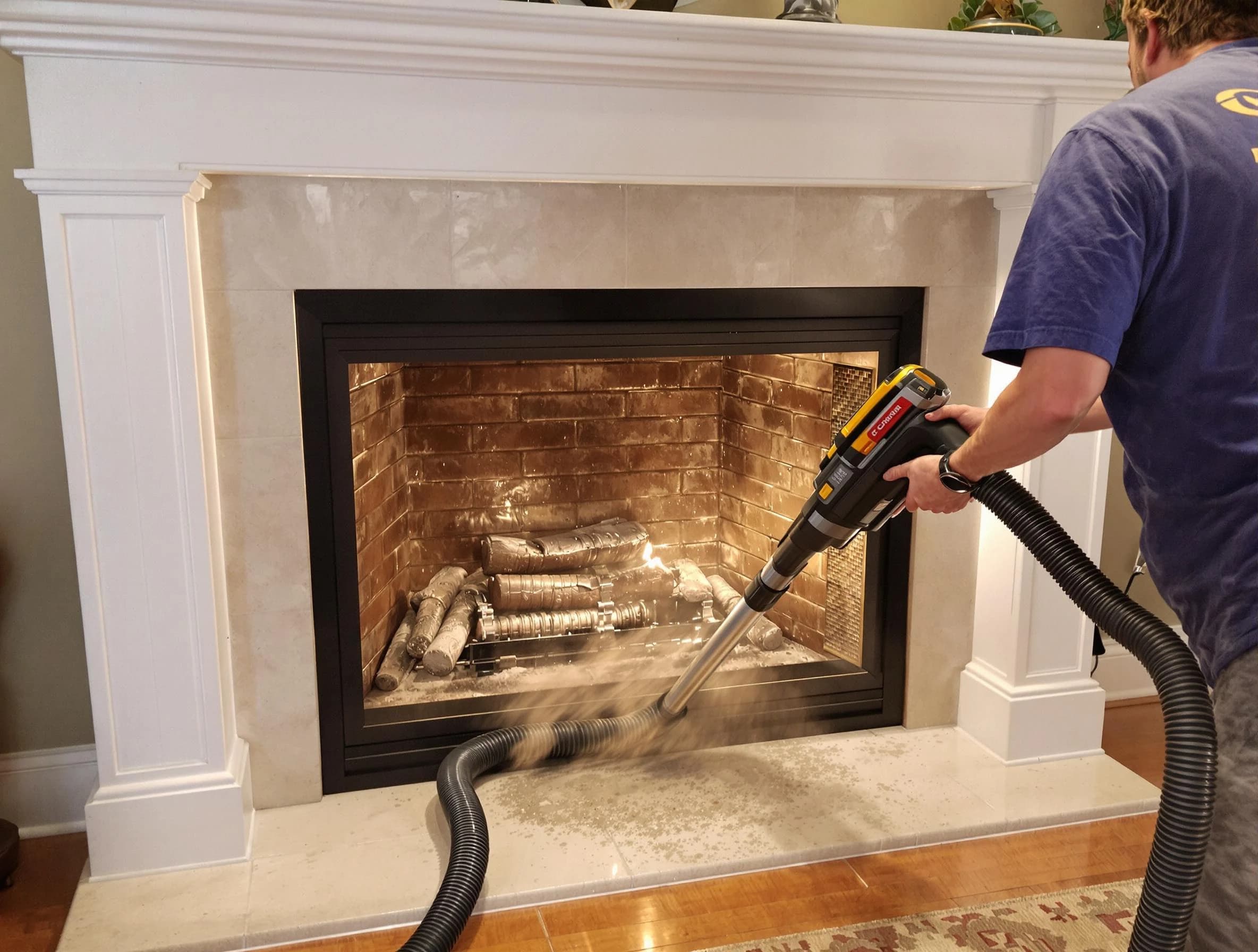 Fireplace cleaning performed by Aurora Chimney Sweep in Aurora, CO