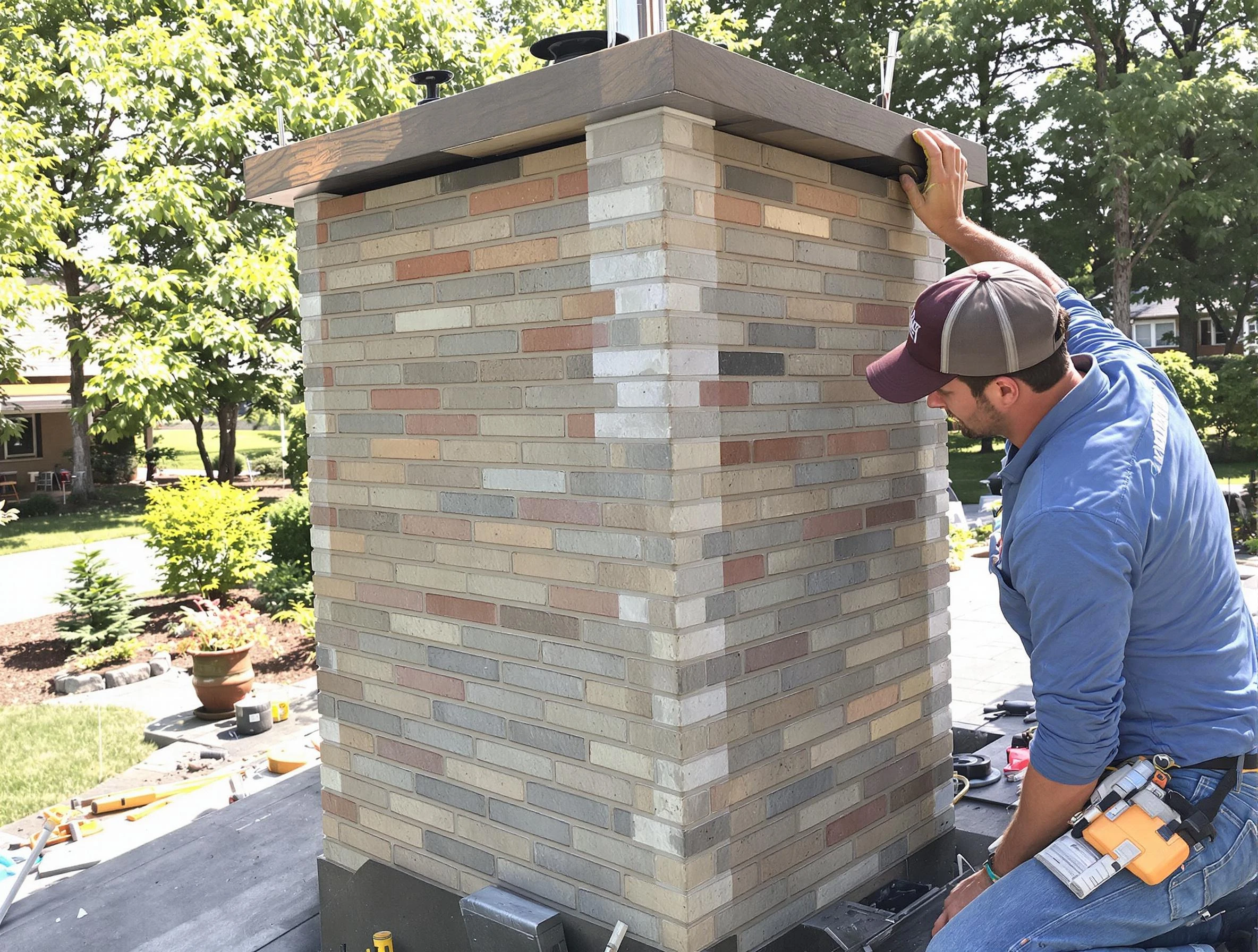 Aurora Chimney Sweep completing a modern chimney remodel in Aurora, CO