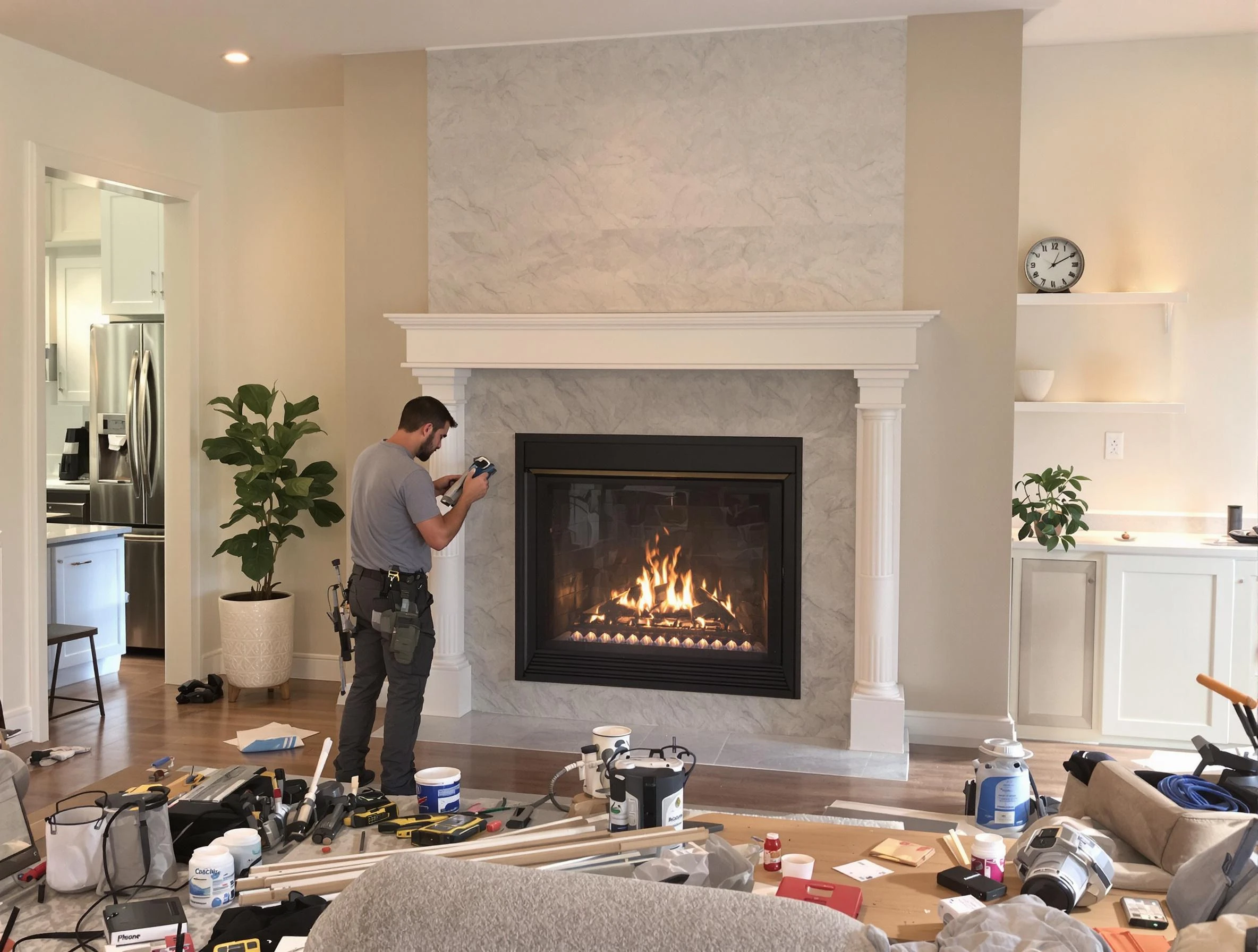 Newly installed fireplace by Aurora Chimney Sweep in Aurora, CO