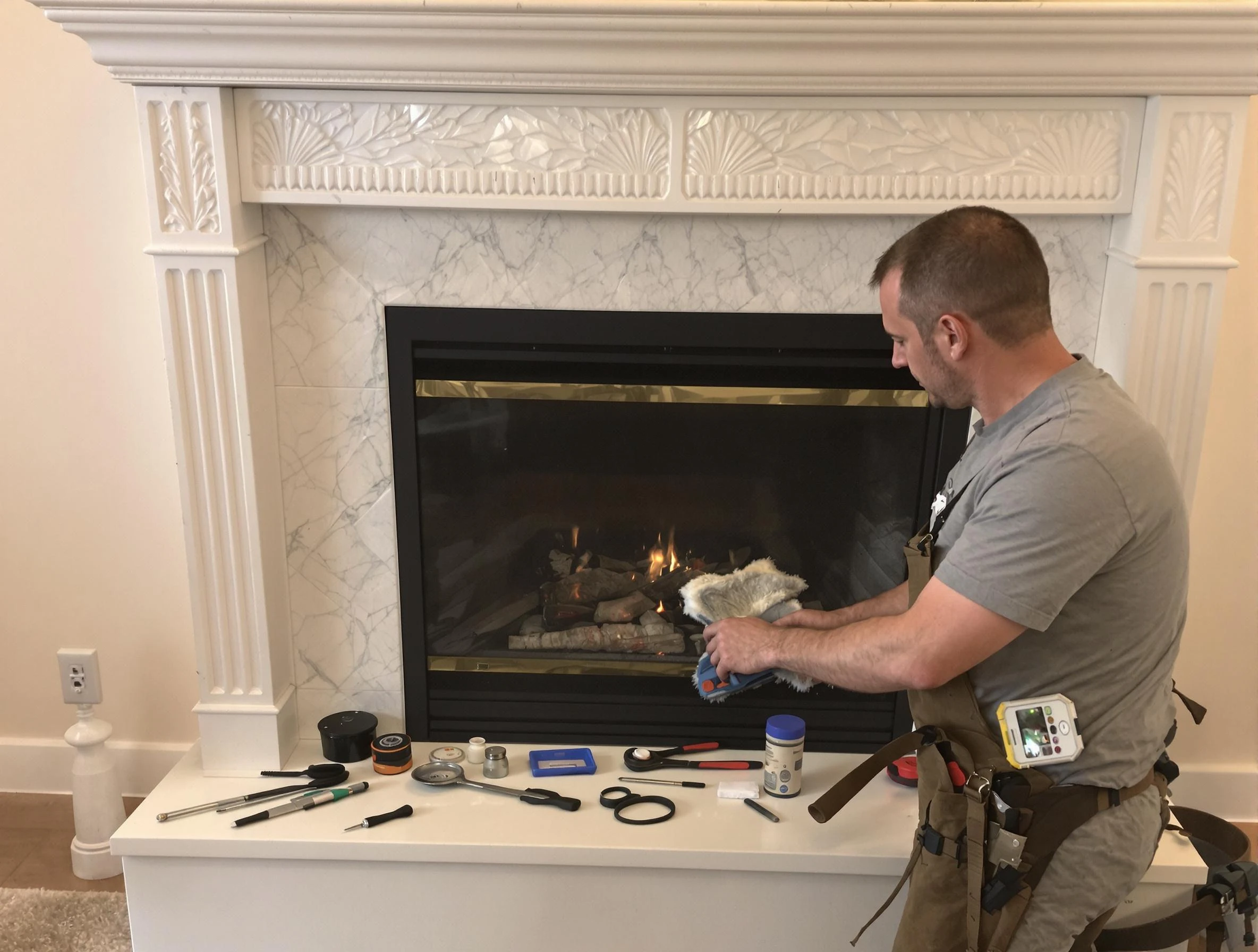 Aurora Chimney Sweep performing fireplace maintenance in Aurora, CO