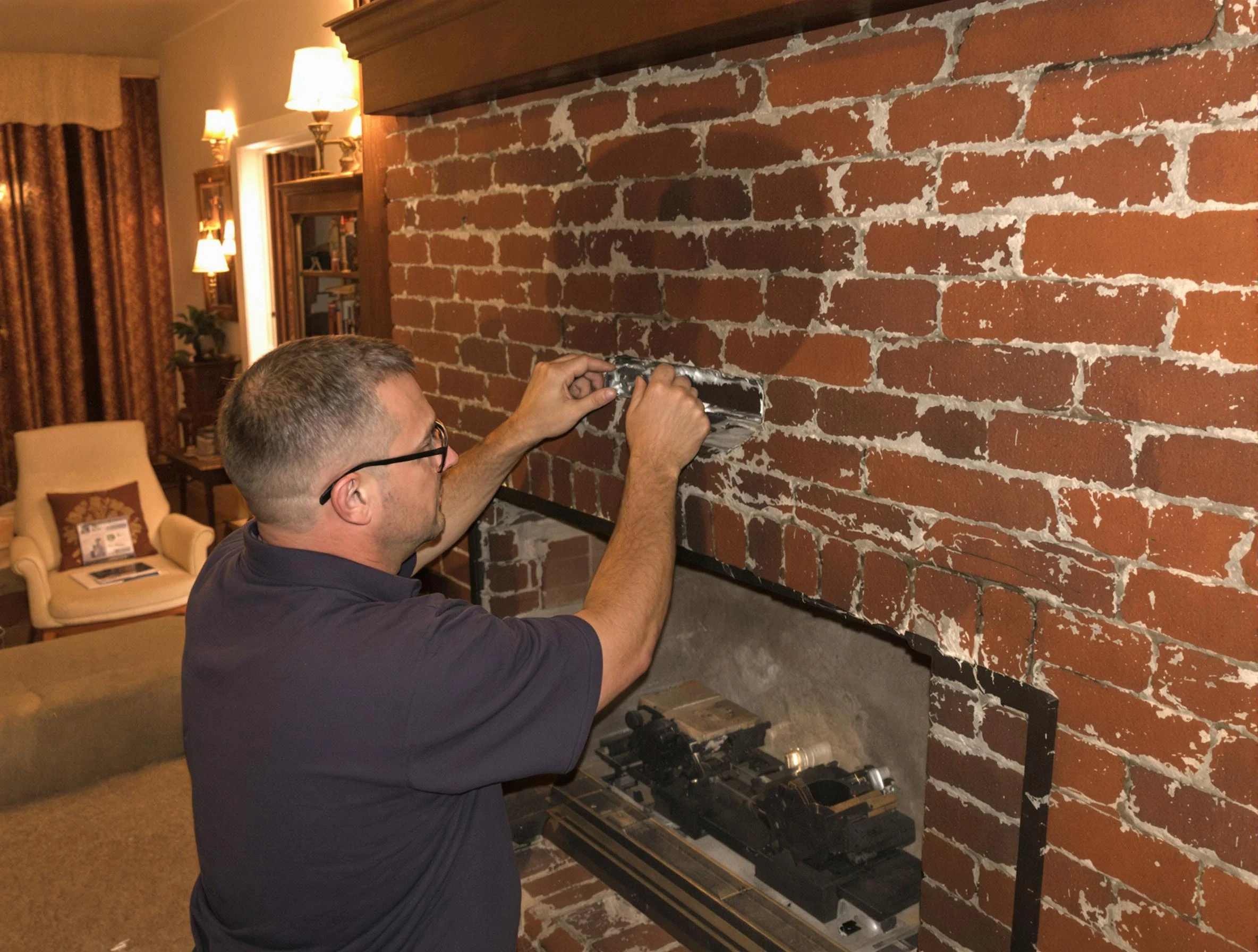 Aurora Chimney Sweep expert fixing a fireplace in Aurora, CO